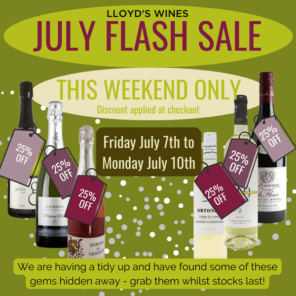 July Flash Sale Friday to Monday 25% off web price discount at checkout