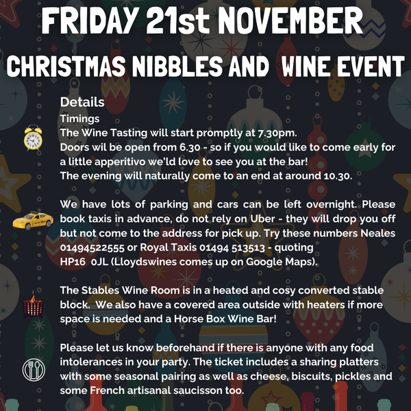 Friday 21st November Wine tasting