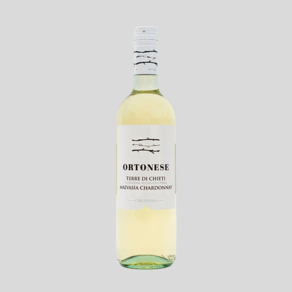 bottle of white wine malvasia chardonnay blend
